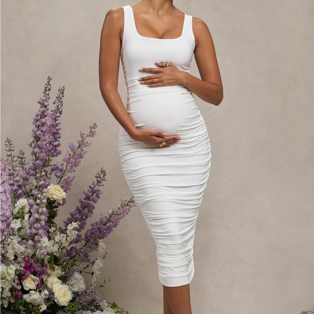 Elegant White Maternity Dress